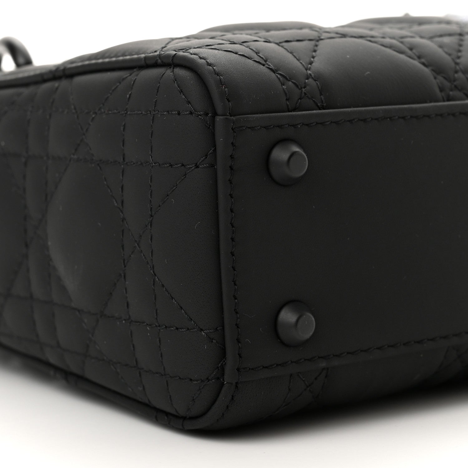 Christian Dior Ultra Matte Calfskin Cannage Mini Lady Dior Black 8 of 10