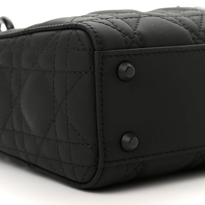 Christian Dior Ultra Matte Calfskin Cannage Mini Lady Dior Black 8 of 10