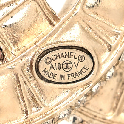 Chanel Baguette Crystal CC Brooch Gold 4 of 4
