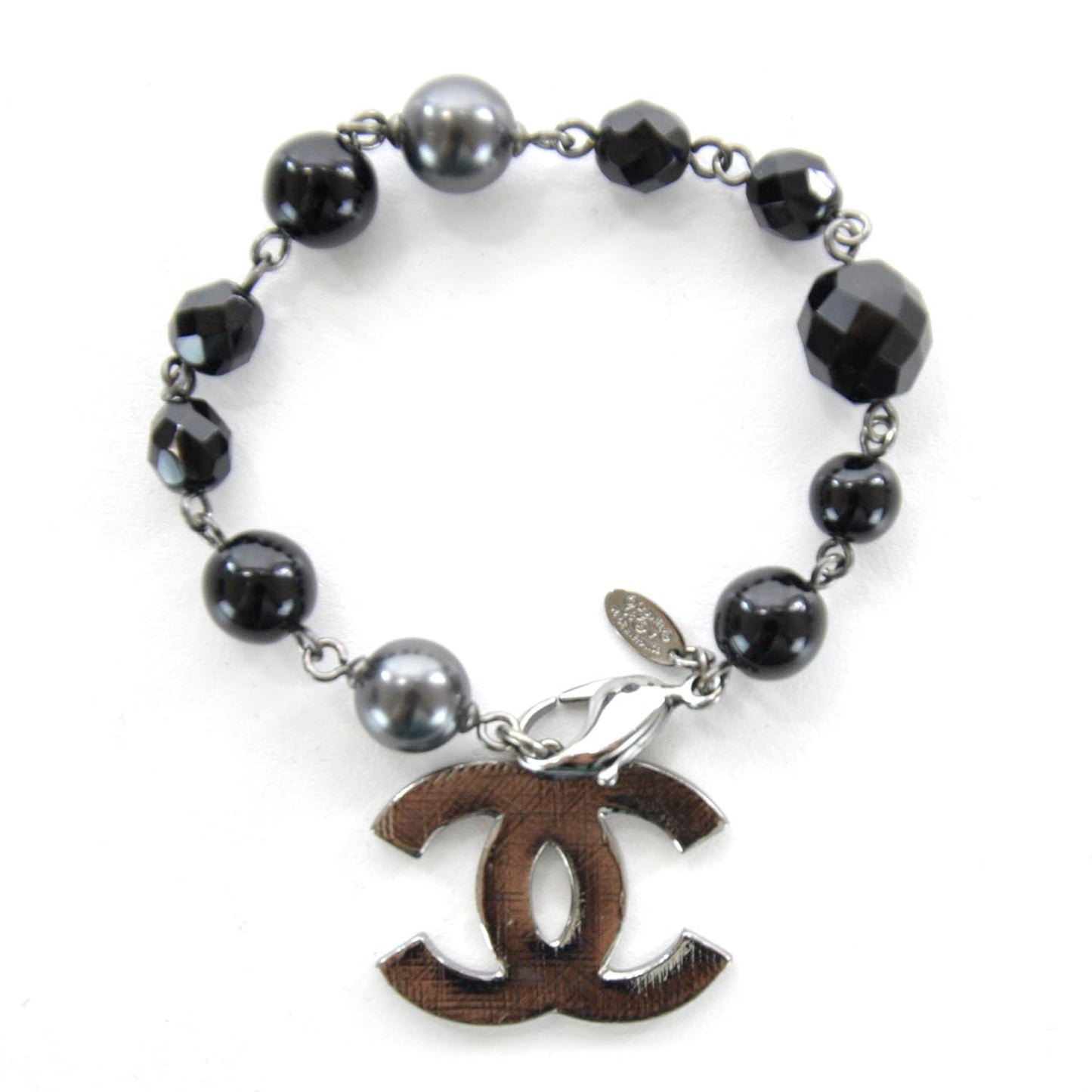 Beaded CC Bracelet Black