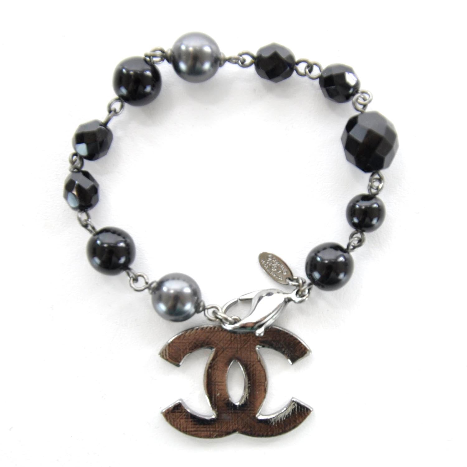 Chanel Beaded CC Bracelet Black 1 of 4