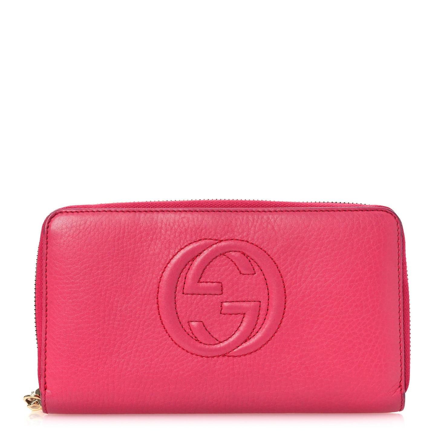 Pebbled Calfskin Soho Zip Around Wallet Pink