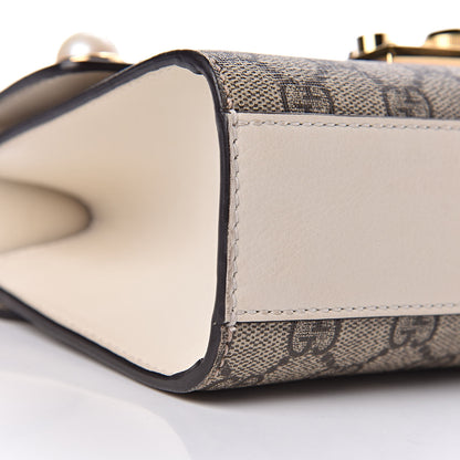 Gucci GG Supreme Monogram Studded Small Padlock Shoulder Bag White 9 of 10