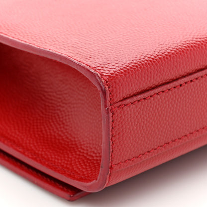 Saint Laurent Calfskin Monogram Cassandre Clutch Rouge Orient 16 of 20