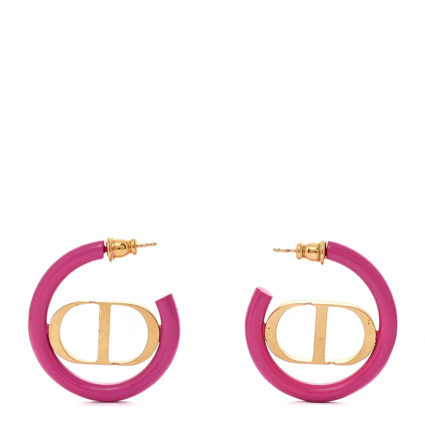 Metal 30 Montaigne Hoop Earrings Aged Gold Pink