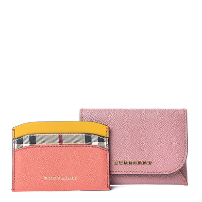 Burberry Soft Grain Calfskin Haymarket Check Mayfield Card Case Dusty Pink 1 of 7