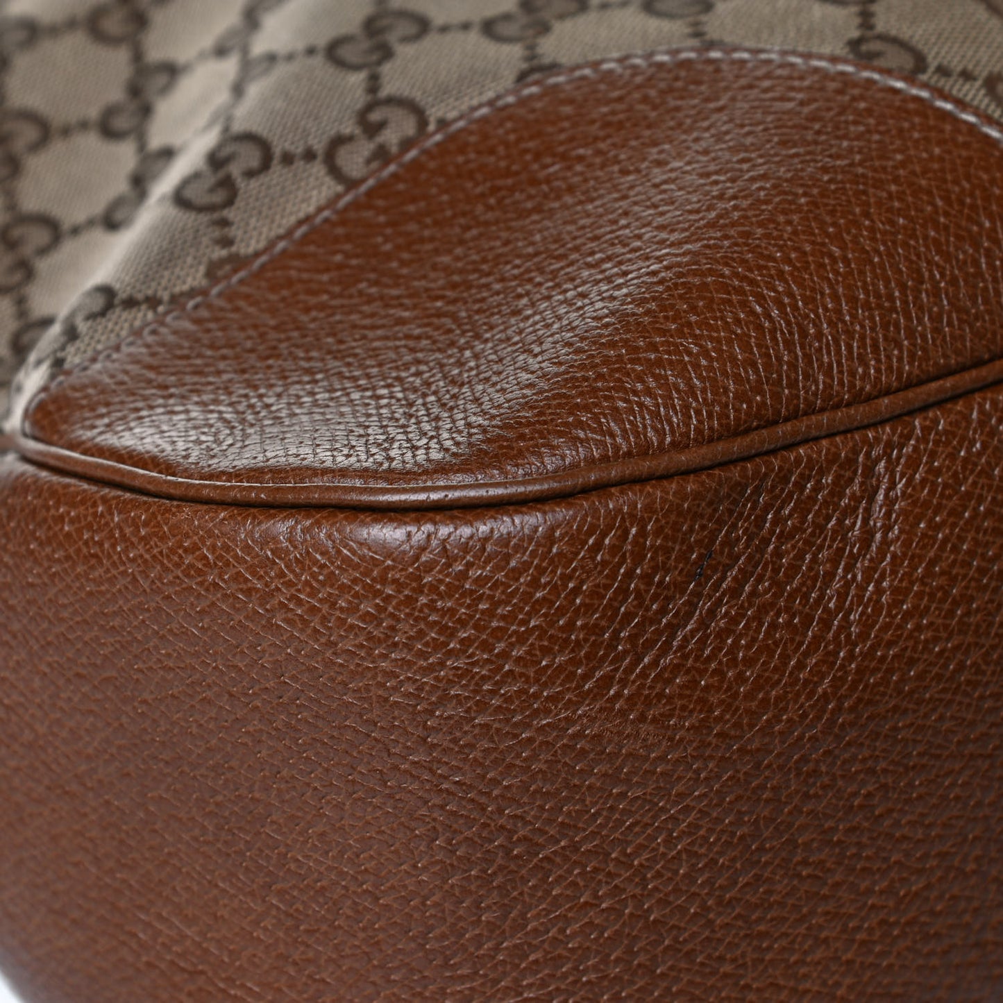 Monogram Textured Calfskin Large Bree Hobo Beige Ebony Nocciola