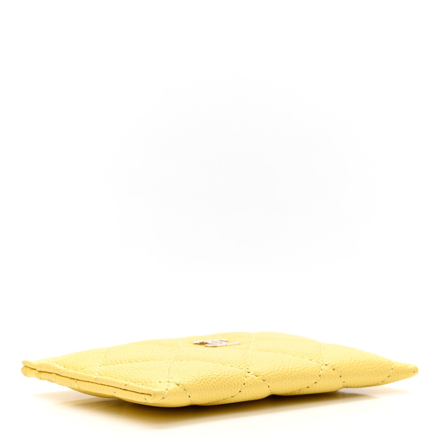 Caviar Quilted Card Holder Yellow