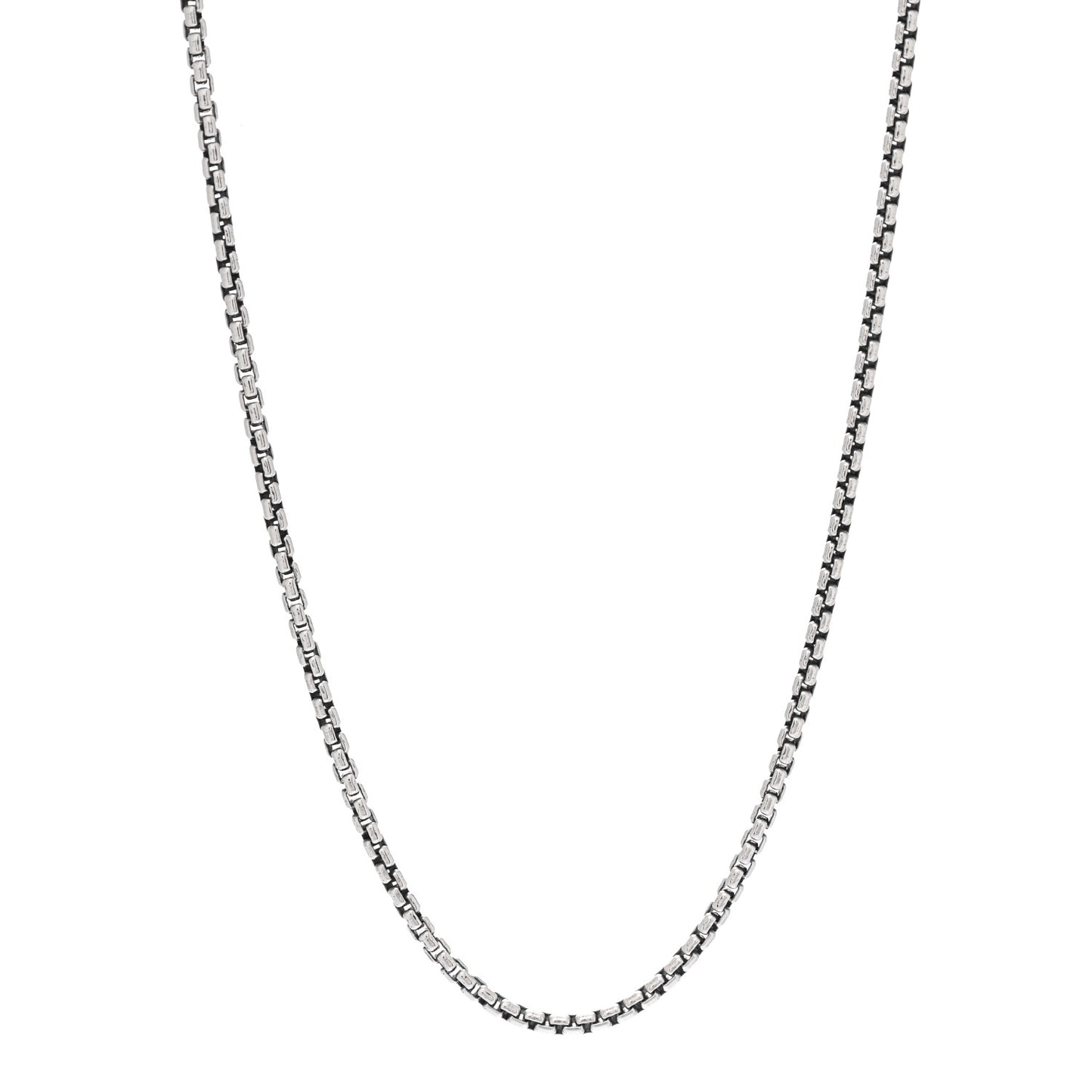 Sterling Silver 2.7mm Small Box Chain Necklace 22"