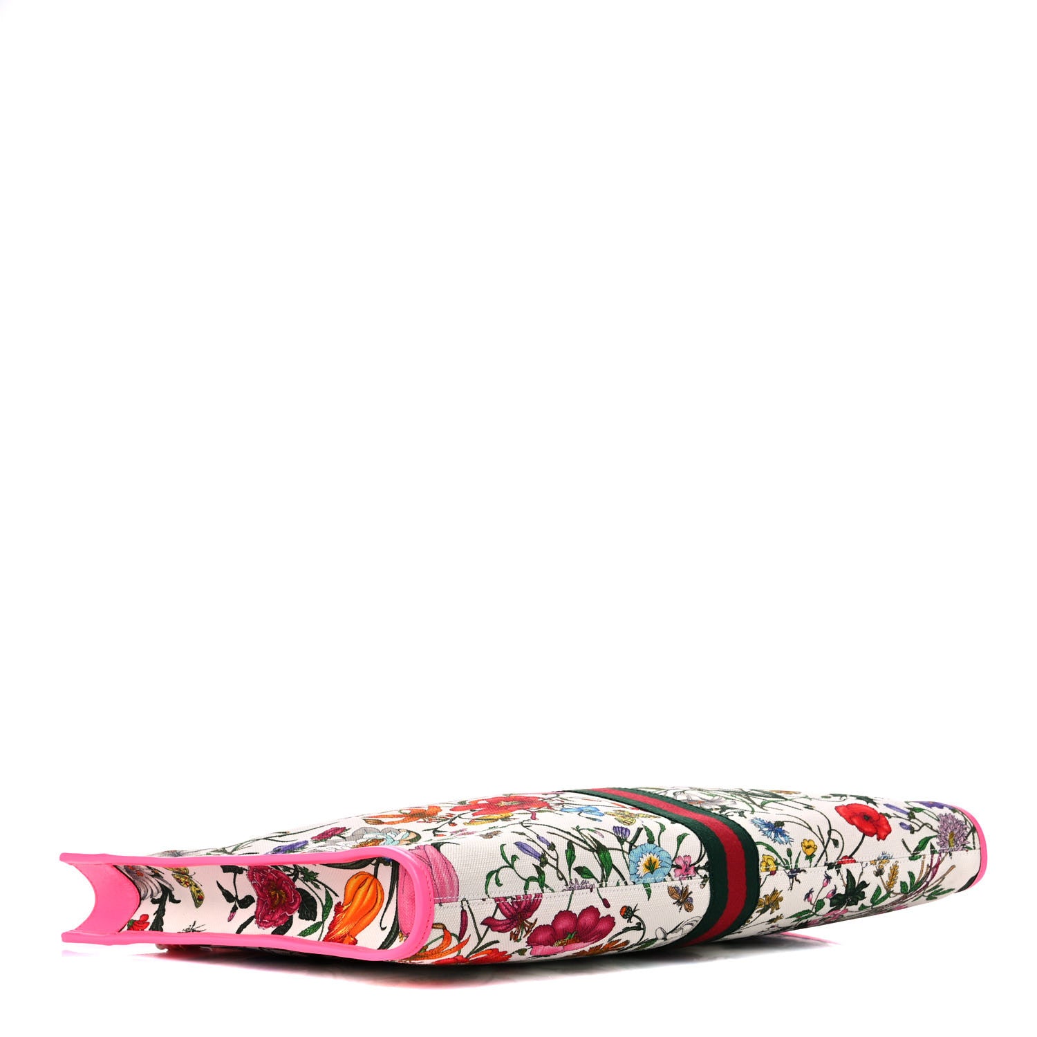 Gucci Canvas Flora Large Rajah Chain Tote White Multicolor Fuxia Fluo 4 of 11