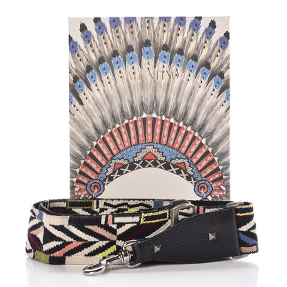 Valentino Garavani Canvas Native Couture Embroidered Rockstud Guitar Strap 4 of 4