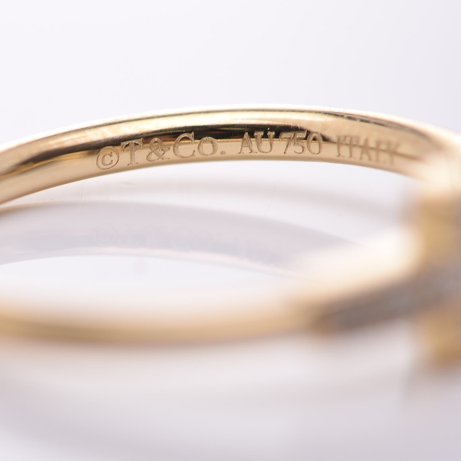 Tiffany 18K Yellow Gold Diamond T Wire Ring 52 6 4 of 6