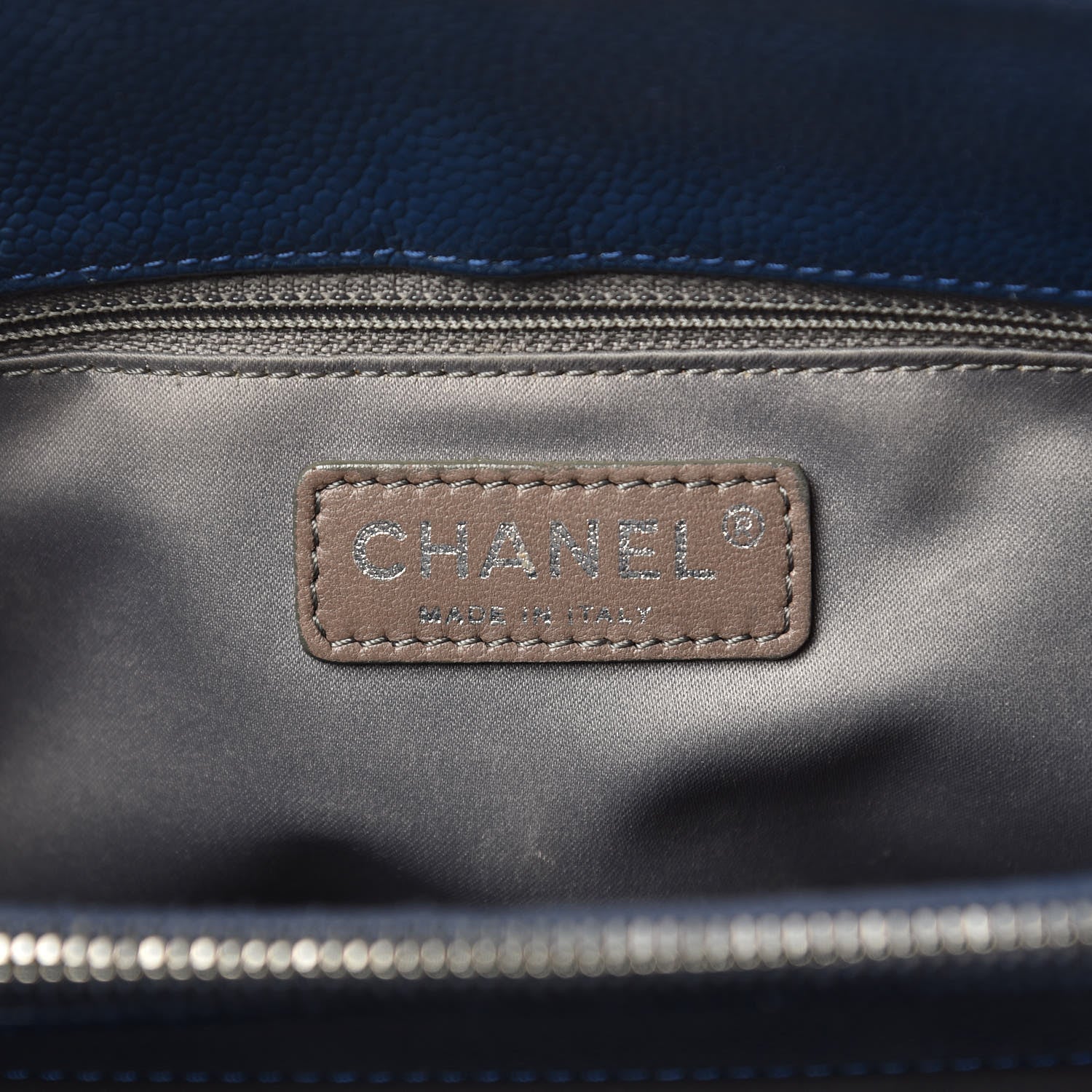 Chanel Caviar Quilted Grand Shopping Tote GST Dark Navy Blue 6 of 13