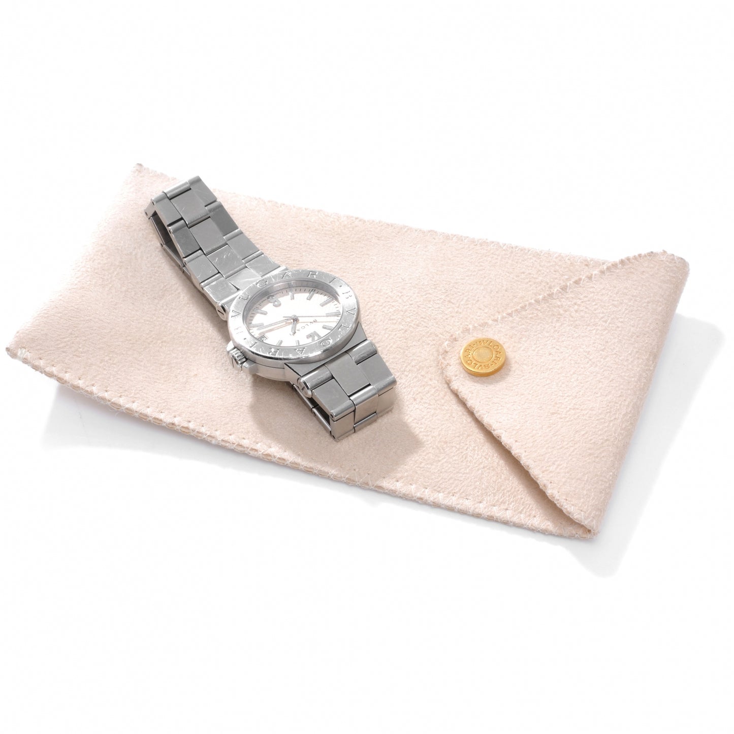 BVLGARI Stainless Steel Diagono 29mm Quartz Watch Silver