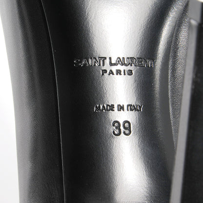 Saint Laurent Calfskin Paris 105 Peep Toe Escarpin Pumps 39 Black 6 of 7