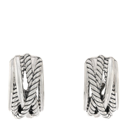 David Yurman Sterling Silver Crossover Shrimp Earrings 1 of 4