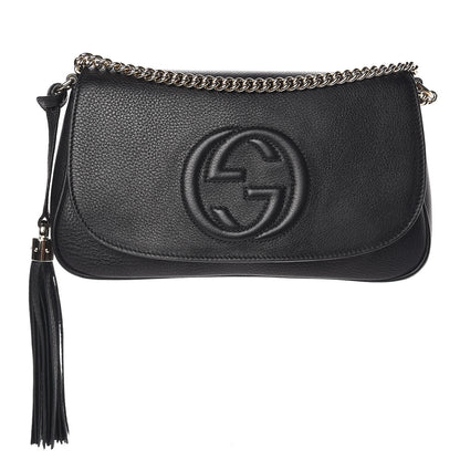 Gucci Pebbled Calfskin Medium Soho Flap Crossbody Black 1 of 9
