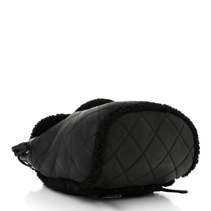 Chanel Lambskin Shearling Coco Neige Backpack Black 4 of 10
