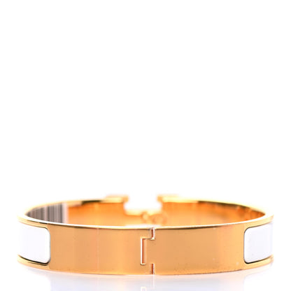 Hermes Enamel Narrow Clic Clac H Bracelet GM White 2 of 4