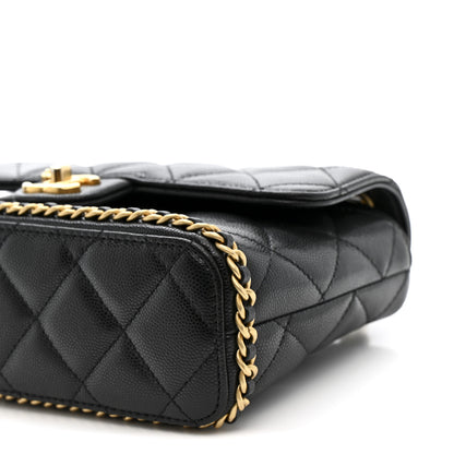 Chanel Caviar Quilted Camellia Chain Around Flap Black 10 of 10