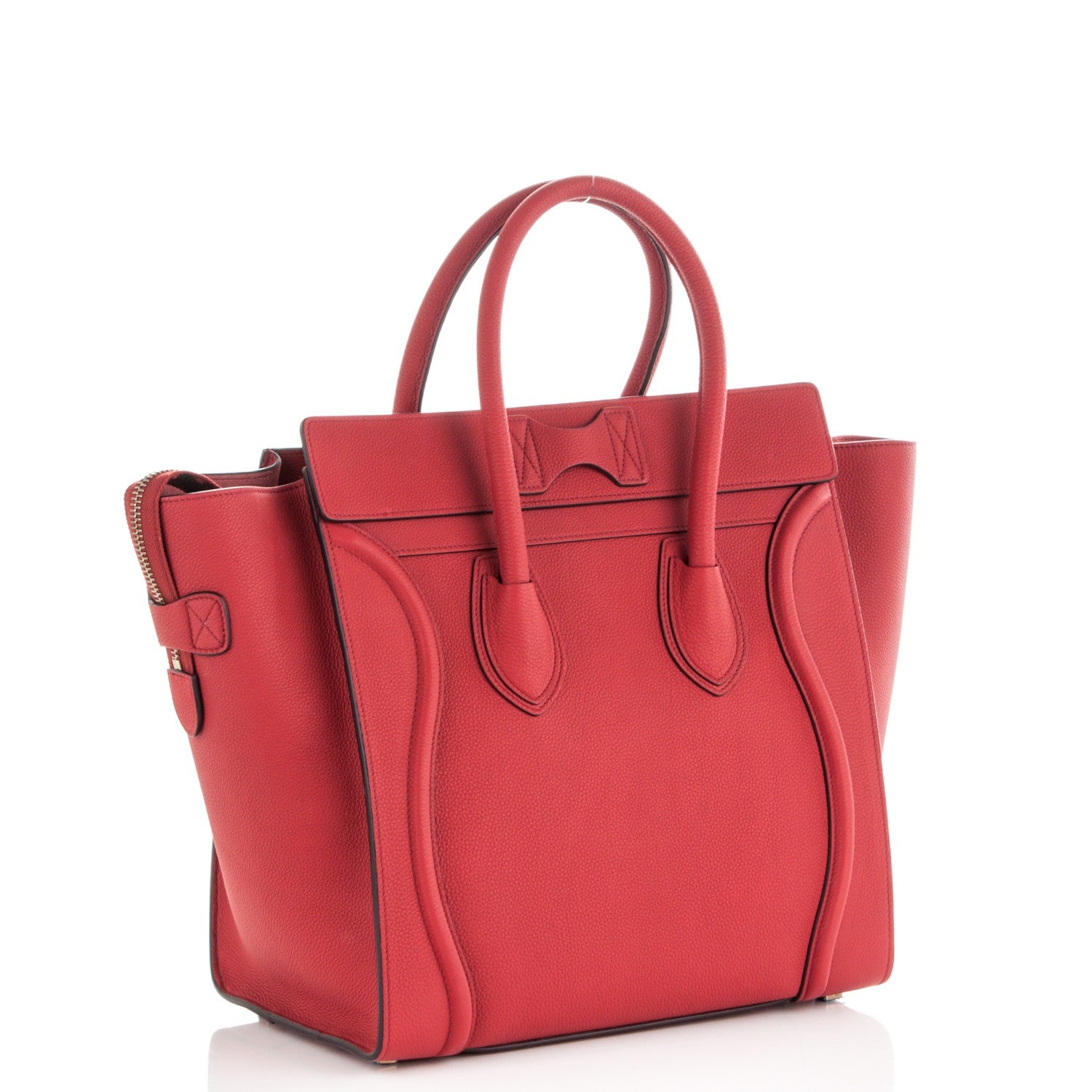 Celine Baby Drummed Calfskin Mini Luggage Red 3 of 6