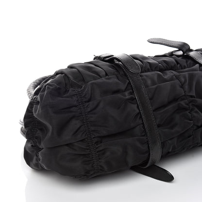 Prada Tessuto Nylon Nappa Braided Gaufre Frame Black 5 of 9