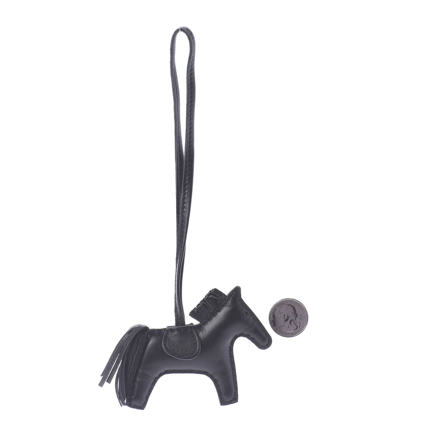 Milo Lambskin Grigri Rodeo Horse Bag Charm PM So Black