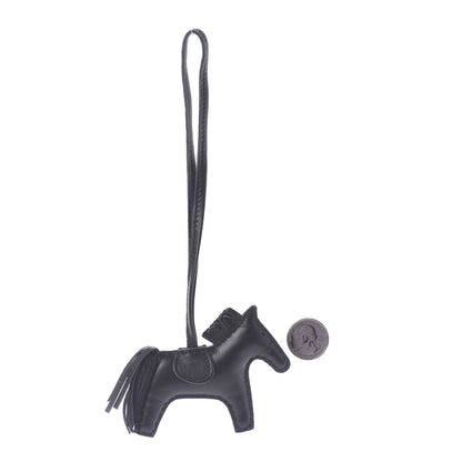 Hermes Milo Lambskin Grigri Rodeo Horse Bag Charm PM So Black 2 of 5