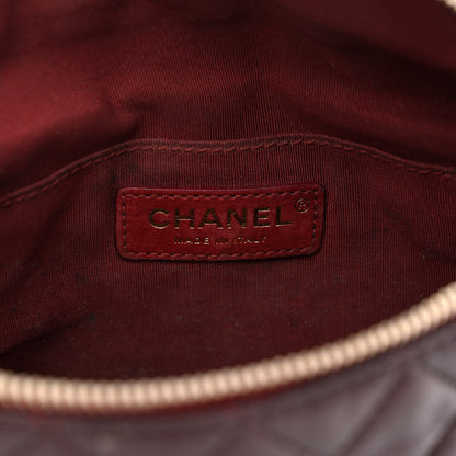 Chanel Calfskin Quilted Banane Waist Bag Fanny Pack Burgundy 6 of 13