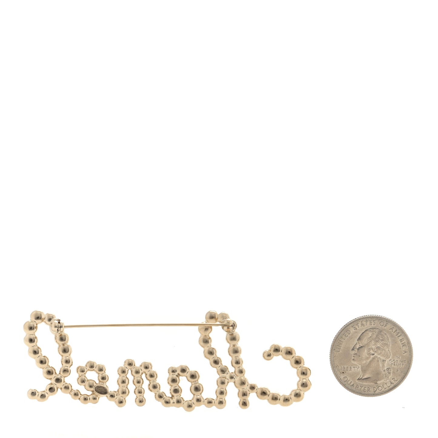 Metal Glass Swirling Pearls Hair Clip Gold