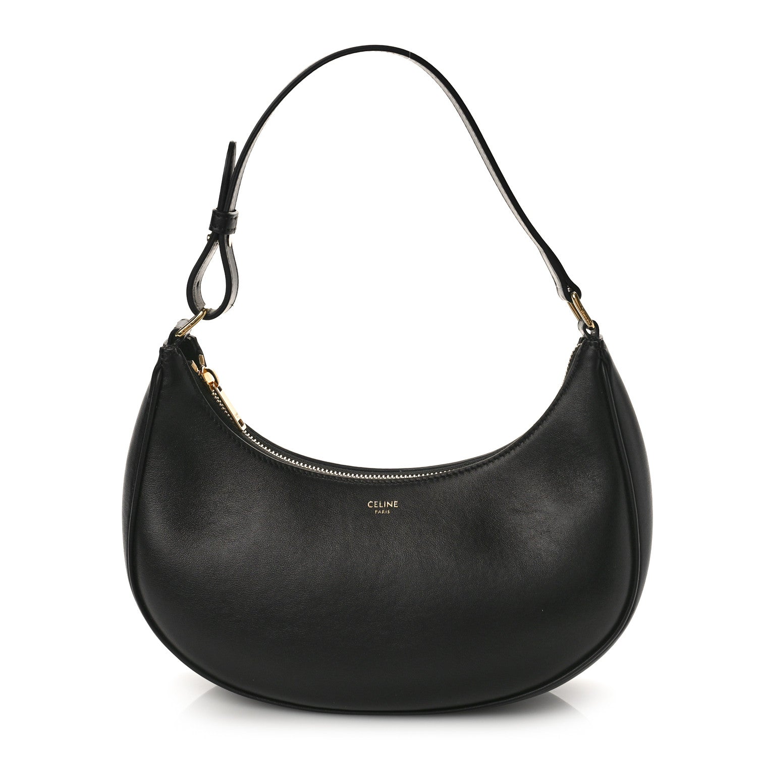 Celine Smooth Calfskin Medium Strap Ava Shoulder Bag Black 1 of 7