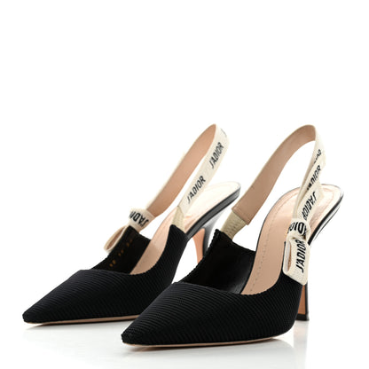 Christian Dior Technical Canvas Ribbon J'Adior Slingback 100mm Pumps 39 Black 4 of 9