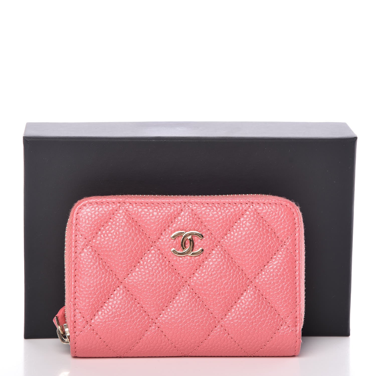 Chanel Caviar Quilted Zip Coin Purse Pink 8 of 8