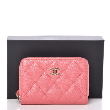 Chanel Caviar Quilted Zip Coin Purse Pink 8 of 8