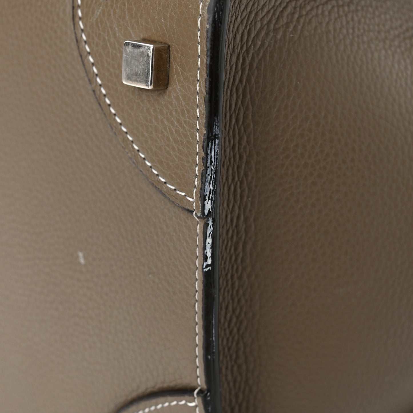 Drummed Calfskin Mini Luggage Bag Souris