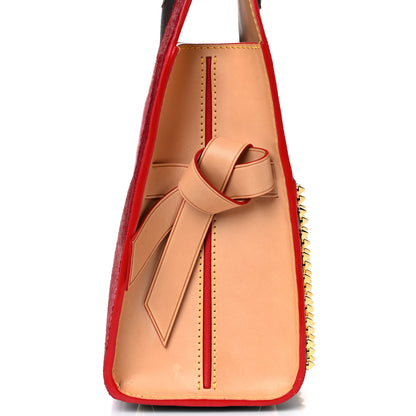 Louis Vuitton Monogram Calf Hair Spikes Iconoclasts Christian Louboutin Tote Red 10 of 18