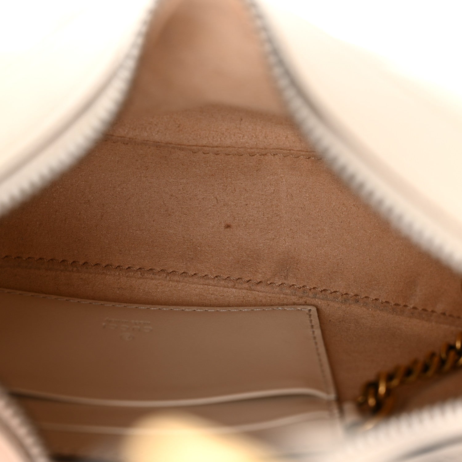 Gucci Calfskin Matelasse Chevron Mini GG Marmont Half Moon Hobo Mystic White 12 of 13