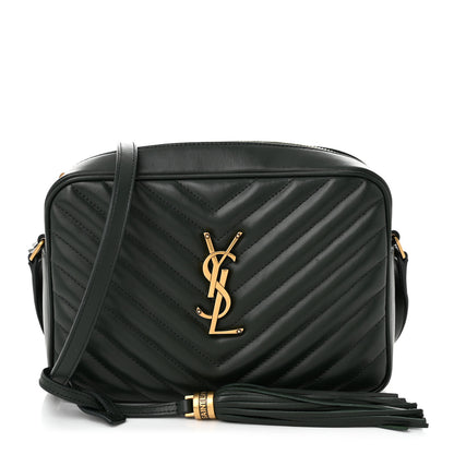 Saint Laurent Calfskin Matelasse Monogram Lou Camera Bag Vert Fonce 1 of 10