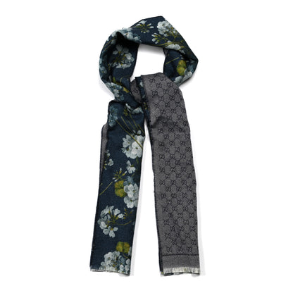 Gucci Wool Jacquard GG Monogram Miniorophin Scarf Midnight Blue Sky Blue 1 of 4