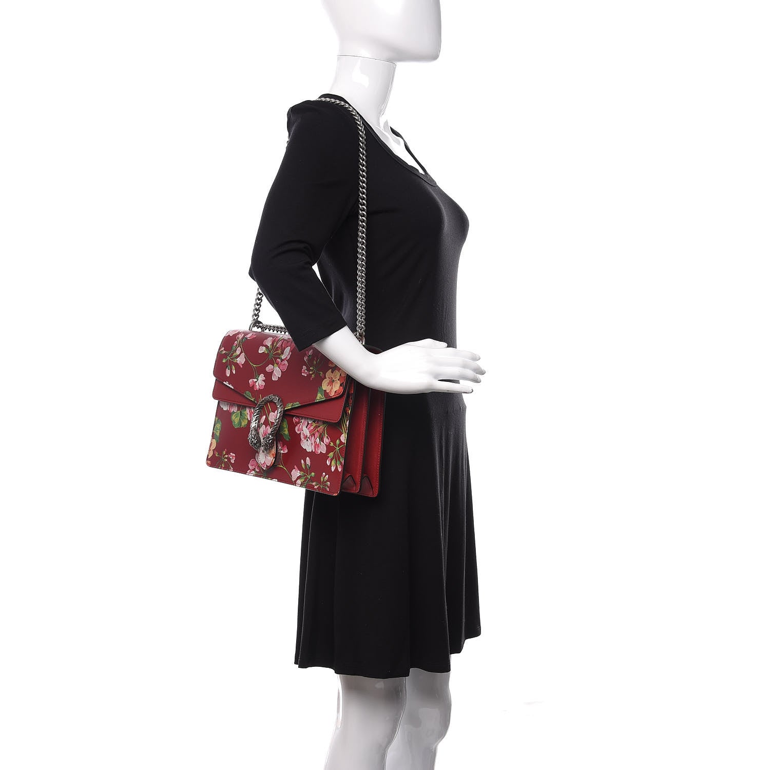 Gucci Calfskin Blooms Print Medium Dionysus Shoulder Bag Romantic Cherry Multicolor 2 of 10