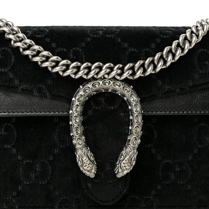 Gucci Velvet Skipper Crystal GG Monogram Small Dionysus Shoulder Bag Black Black Diamond 8 of 11