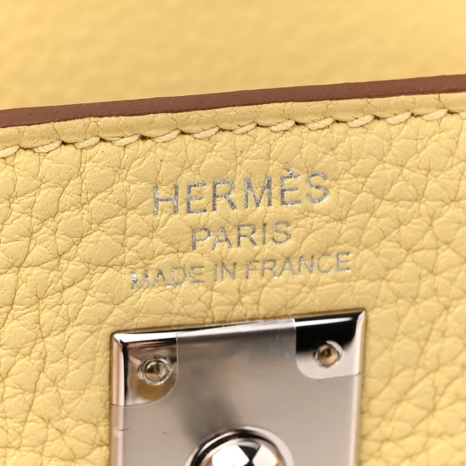 Hermes Togo Kelly Retourne 25 Jaune Poussin 6 of 11