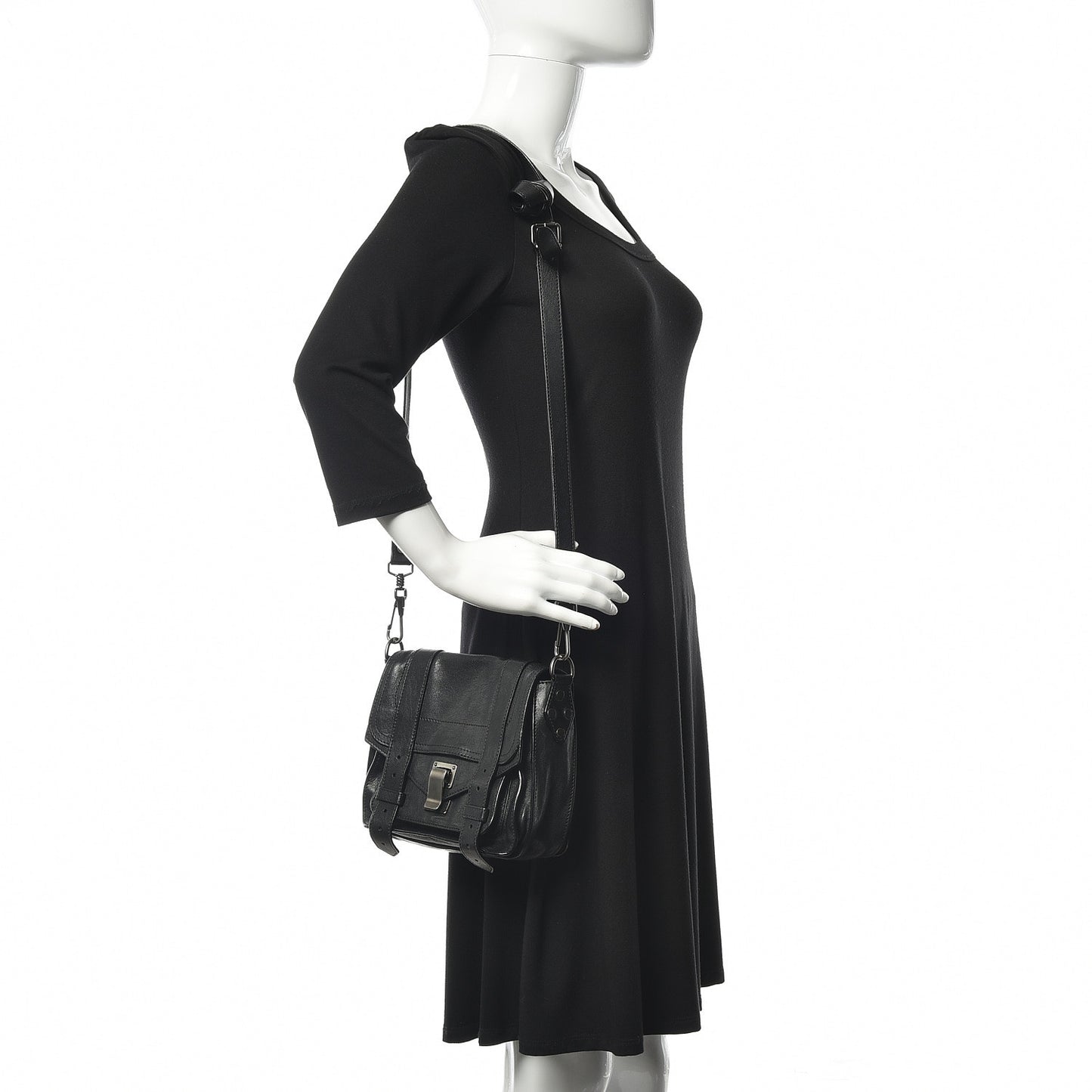 Lambskin PS1 Mini Pouch Messenger Black