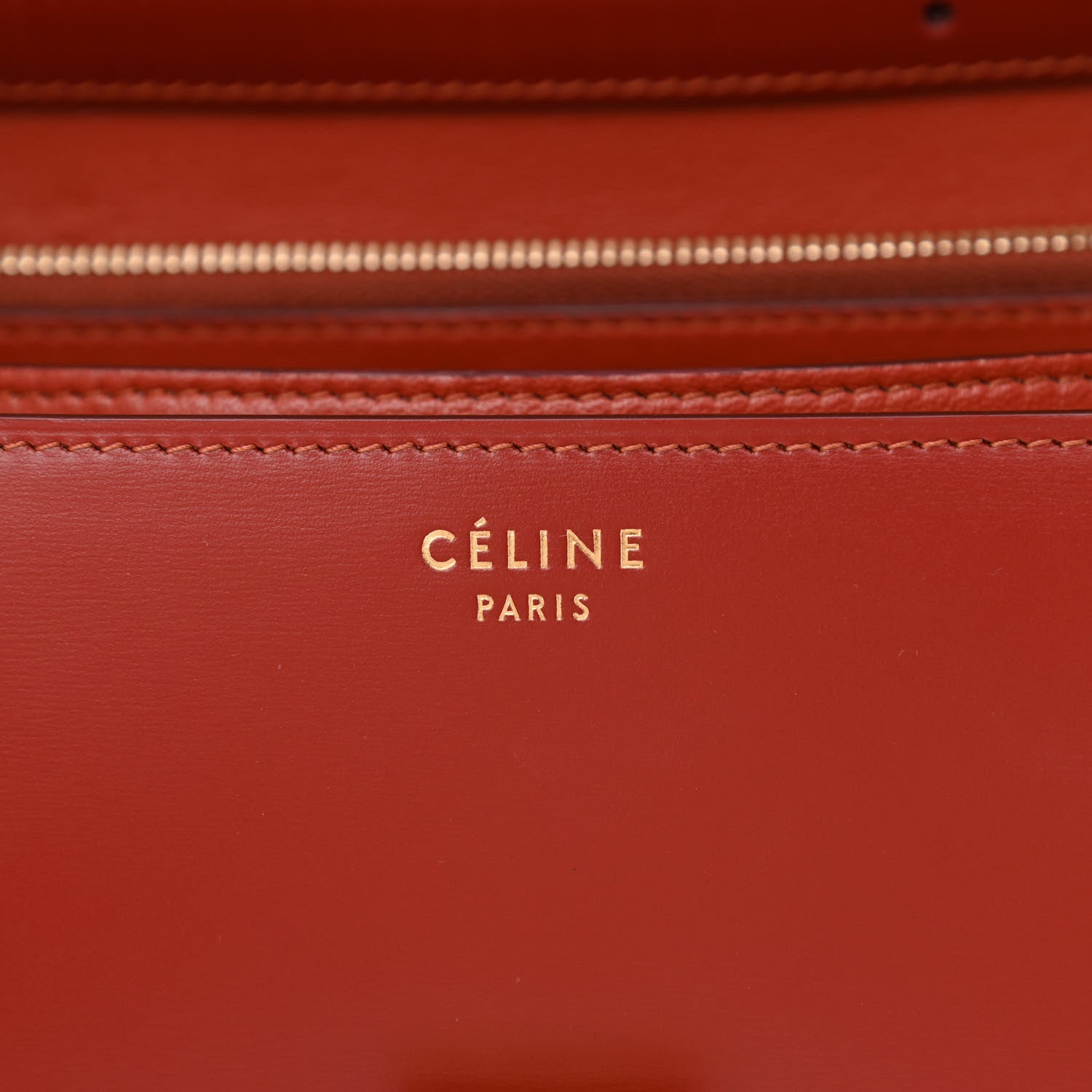 Celine Box Calfskin Medium Classic Box Flap Bag Dark Brick 6 of 11