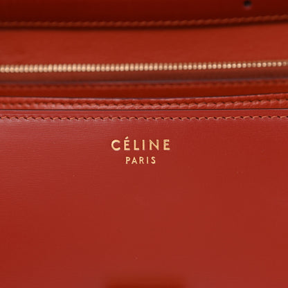 Celine Box Calfskin Medium Classic Box Flap Bag Dark Brick 6 of 11