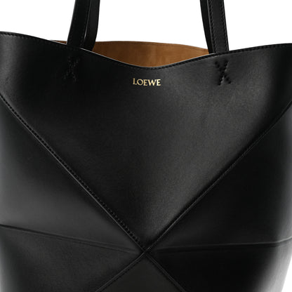 Loewe Shiny Calfskin Medium Puzzle Fold Tote Black 7 of 10