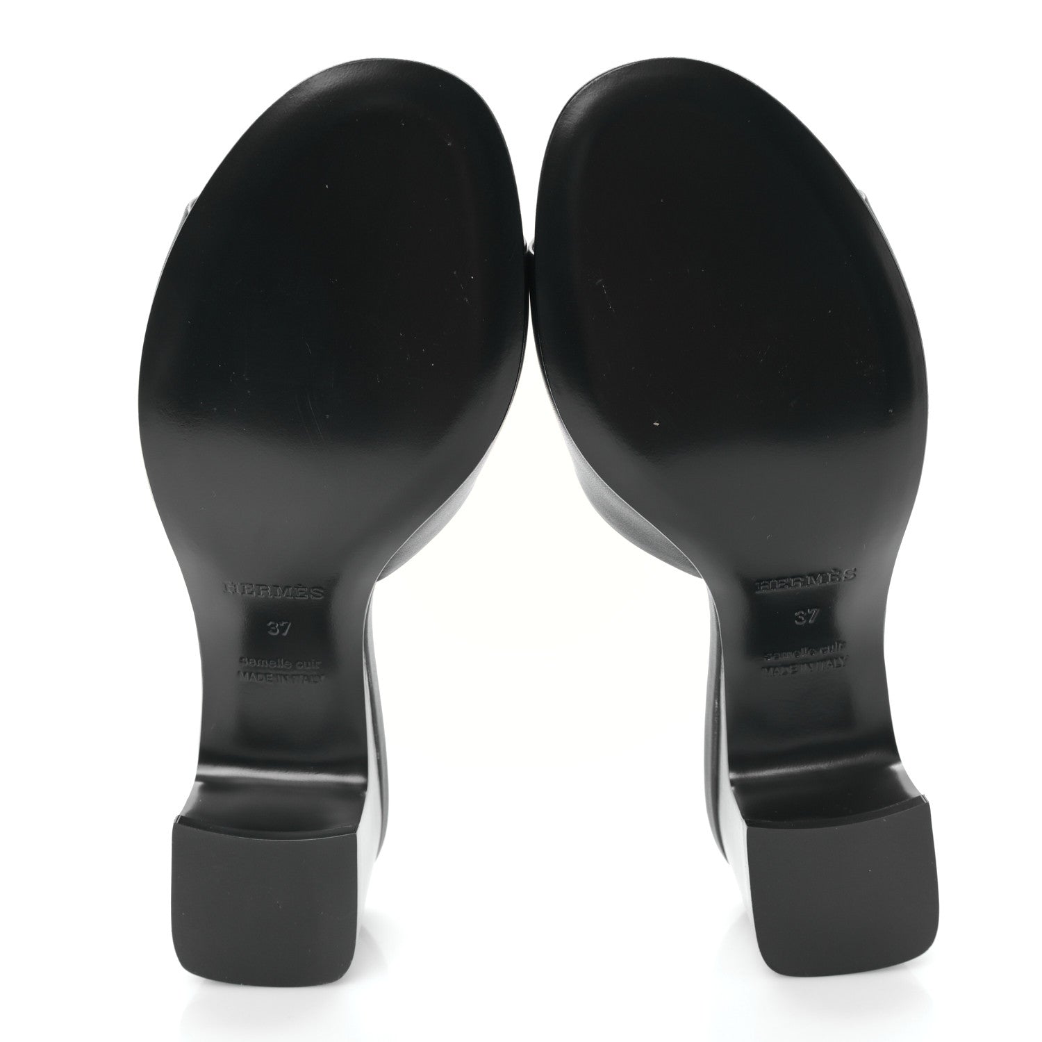 Hermes Calfskin Dreamy Sandals 37 Black 5 of 9