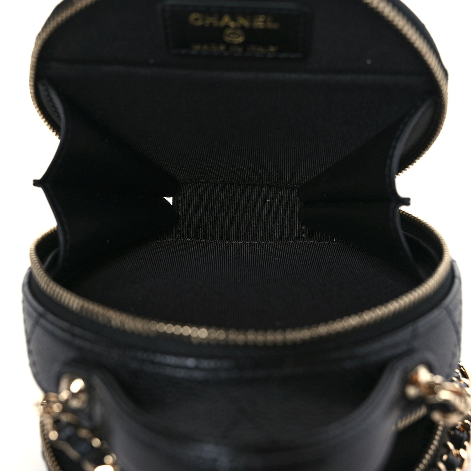 Chanel Caviar Quilted Round Handle With Care Vanity With Chain Black 5 of 11