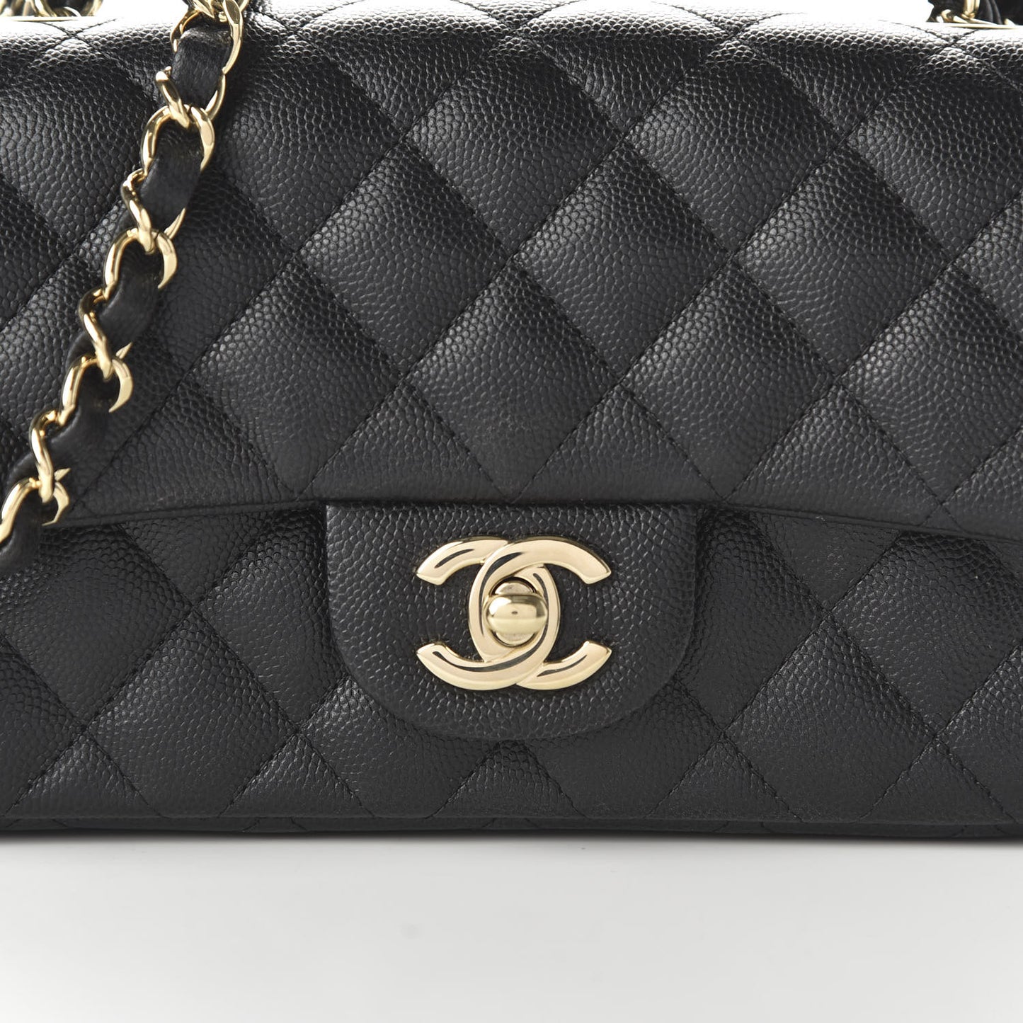 Caviar Quilted Mini Rectangular Flap Black
