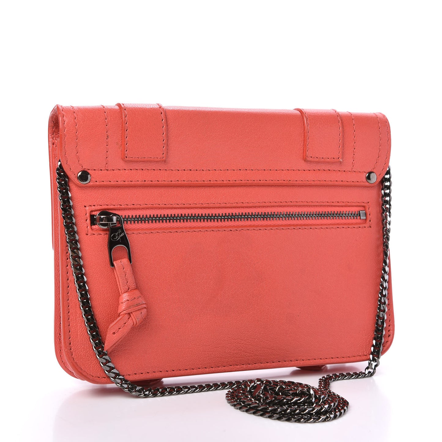 Lambskin PS1 Large Chain Wallet Grapefruit